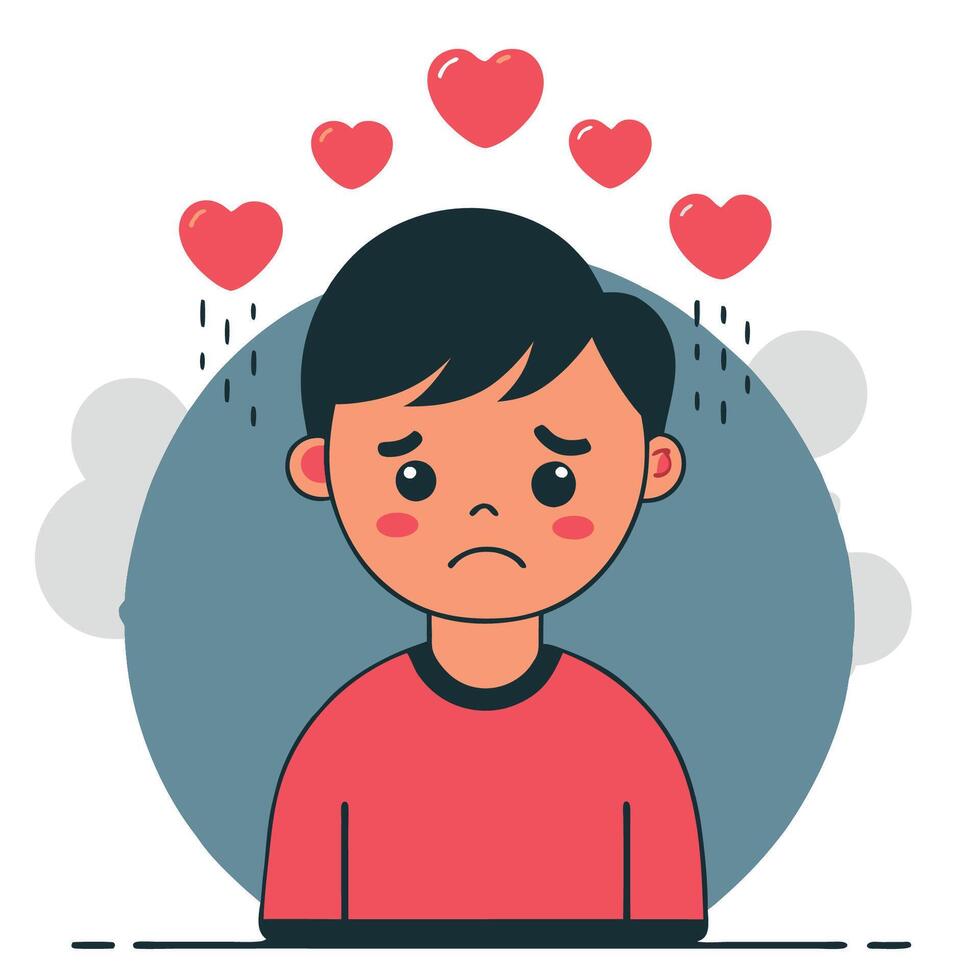 Depiction of Empathetic Distress and Feelings of Remorse vector