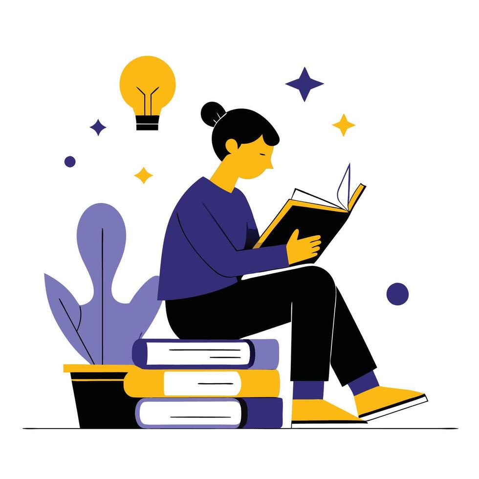 Engaging Illustration Depicting the Process of Learning vector