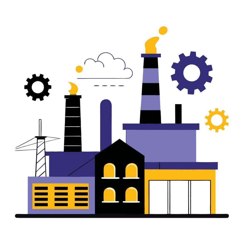 Assembly Line Concept in Modern Factory Facility vector