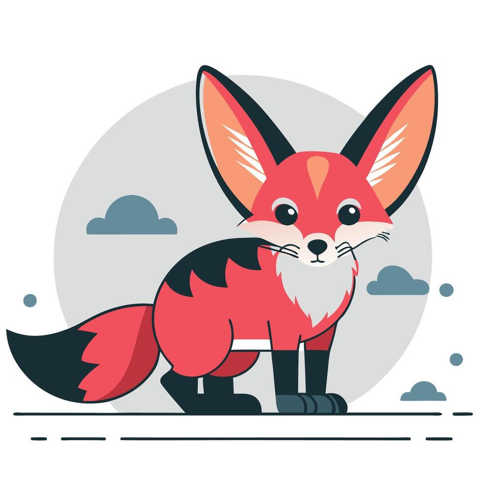 Fennec Fox Concept Illustration Embracing Nocturnal Adventure vector