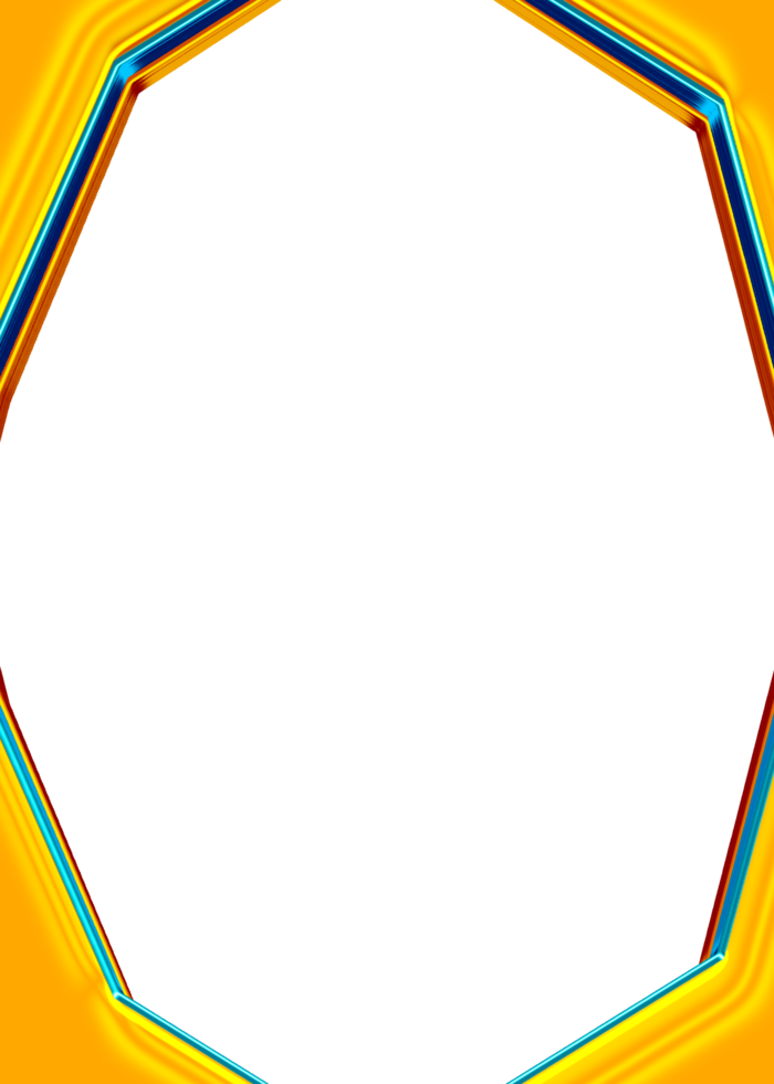a hexagonal frame with a yellow color png