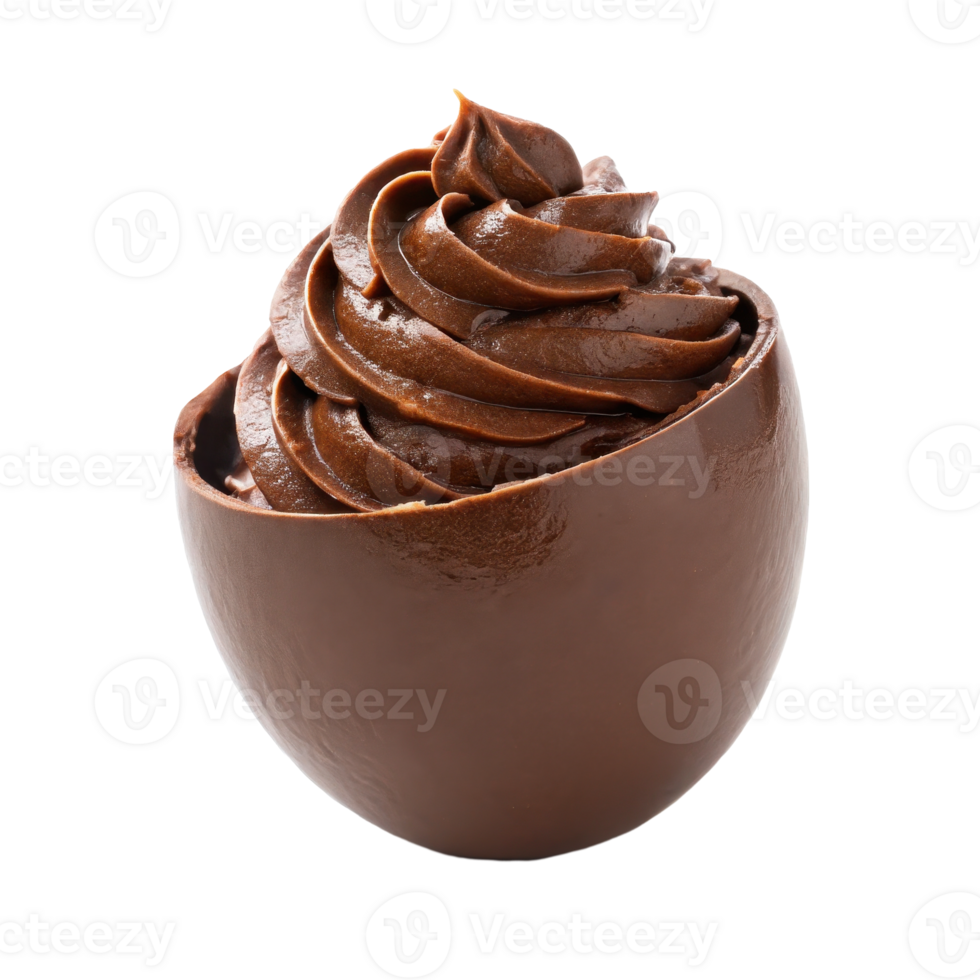 Delectable Chocolate Mousse Dessert in Elegant Ceramic Bowl Creamy Rich and Irresistibly Decadent png