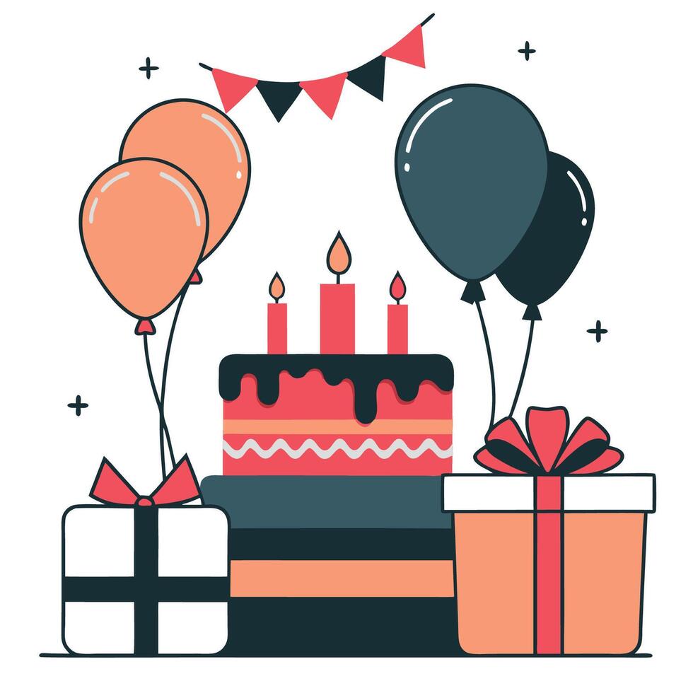 Creative Illustration Depicting the Concept of Celebrating Birthdays in a Joyous Atmosphere vector