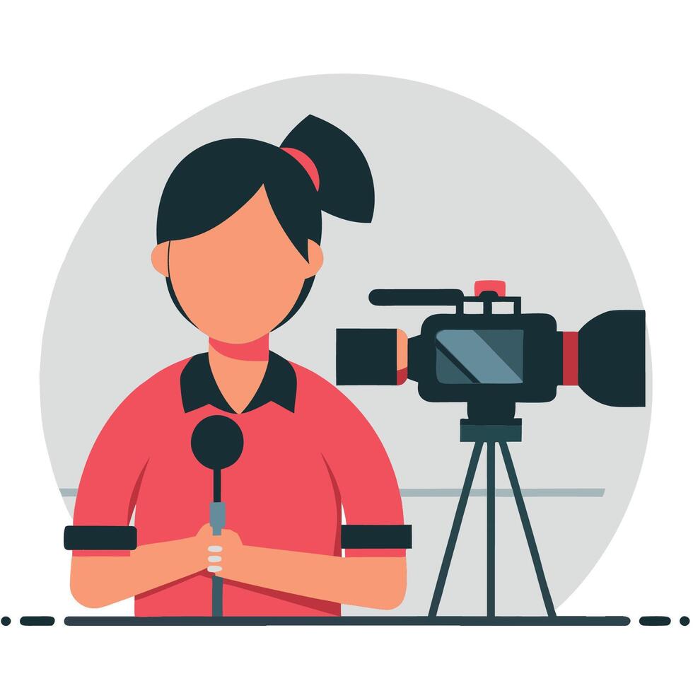 Concept Illustration of a Journalist with Pen and Notebook vector