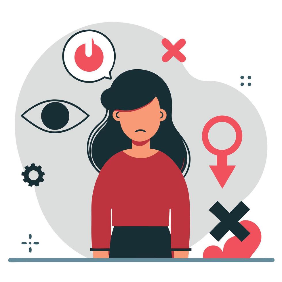 Conceptual Illustration of Gender-Based Violence A Call to Action vector