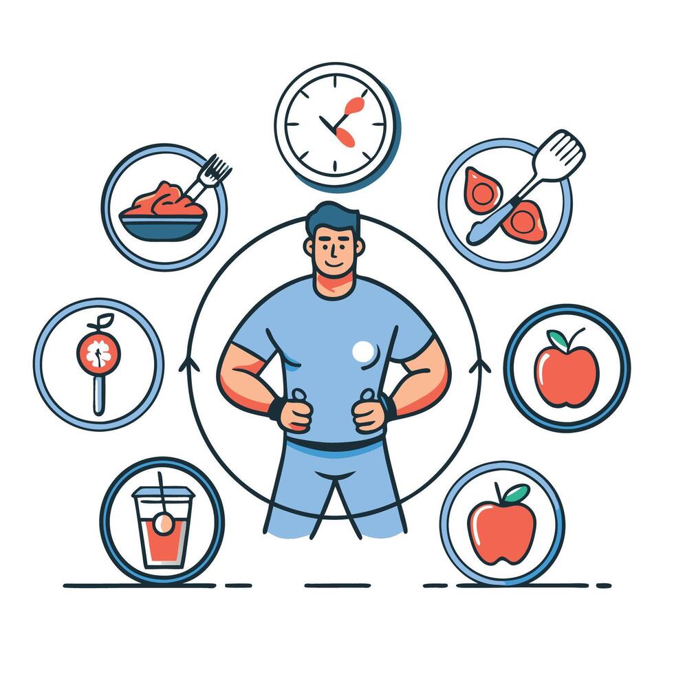 Understanding the Intermittent Fasting Concept for a Healthy Lifestyle vector