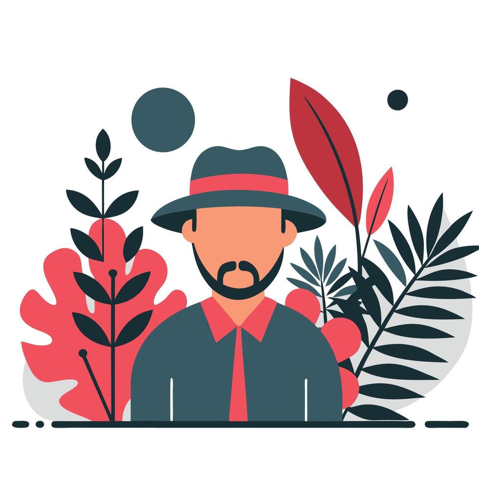 Intricate Illustration of a Lush and Abundant Jungle Canopy vector
