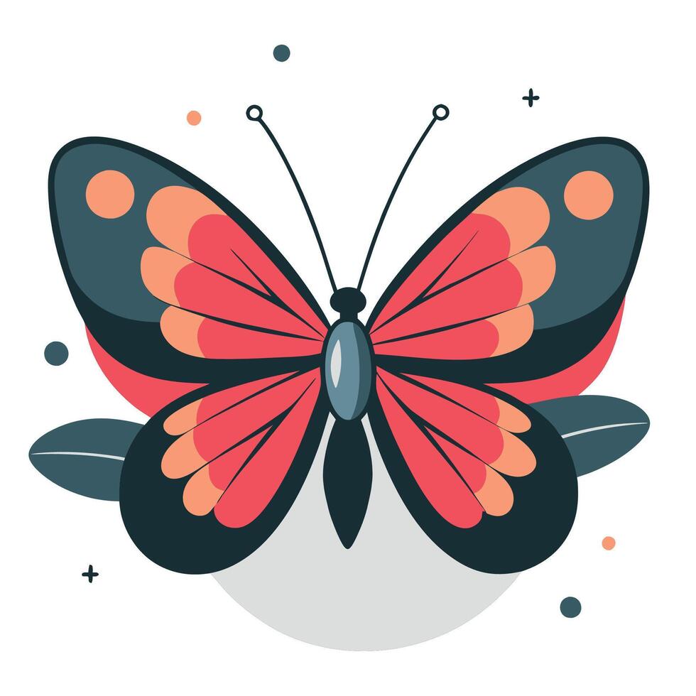 Vibrant Butterfly Soaring Gracefully Amidst a Colorful Abstract Background vector