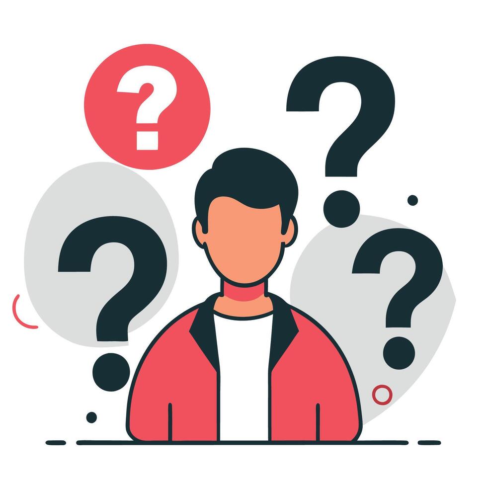 Illustrative Concept of Frequently Asked Questions with a Chatbot Assistant vector