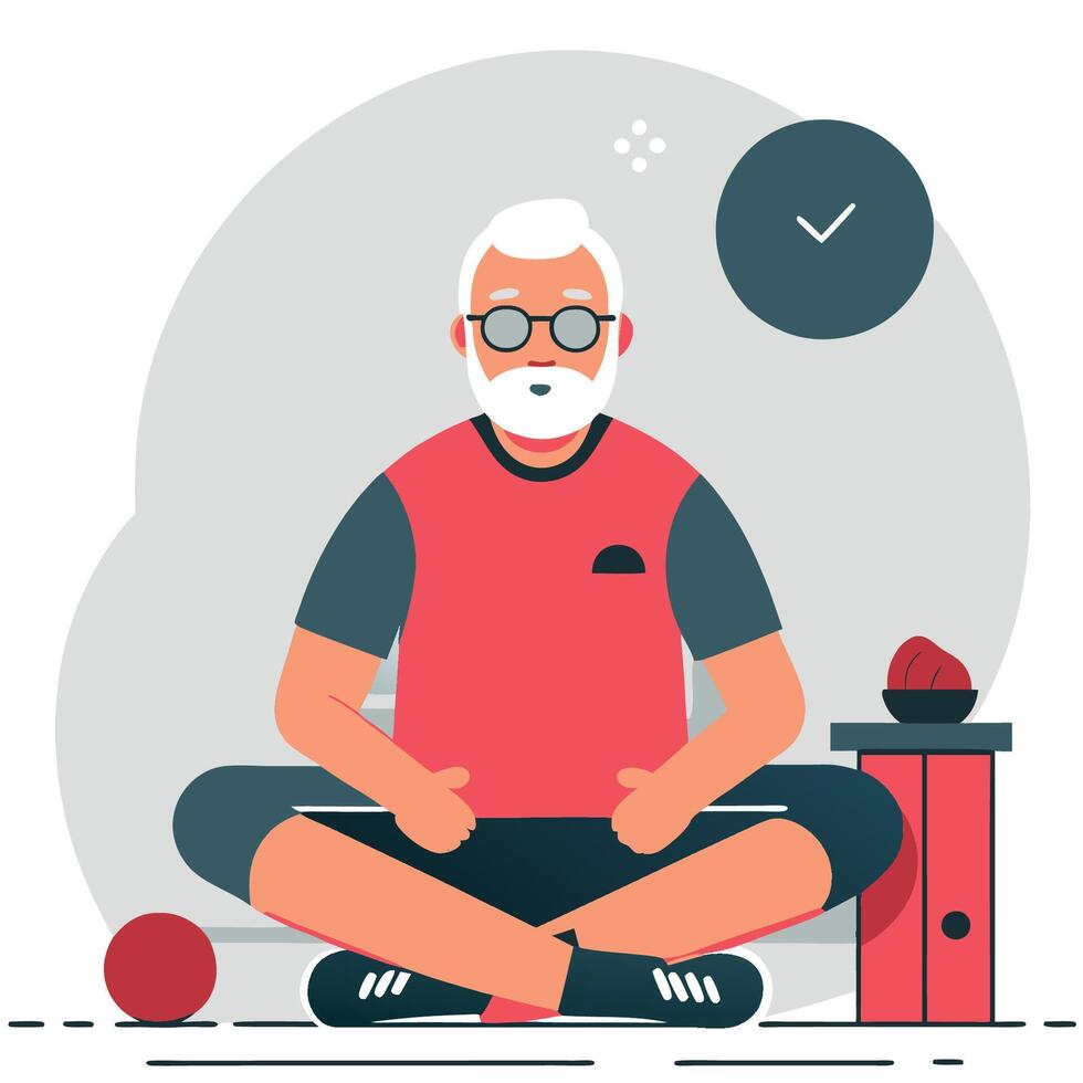 Vibrant Illustration Showcasing the Joys of Retirement and Leisure Activities vector