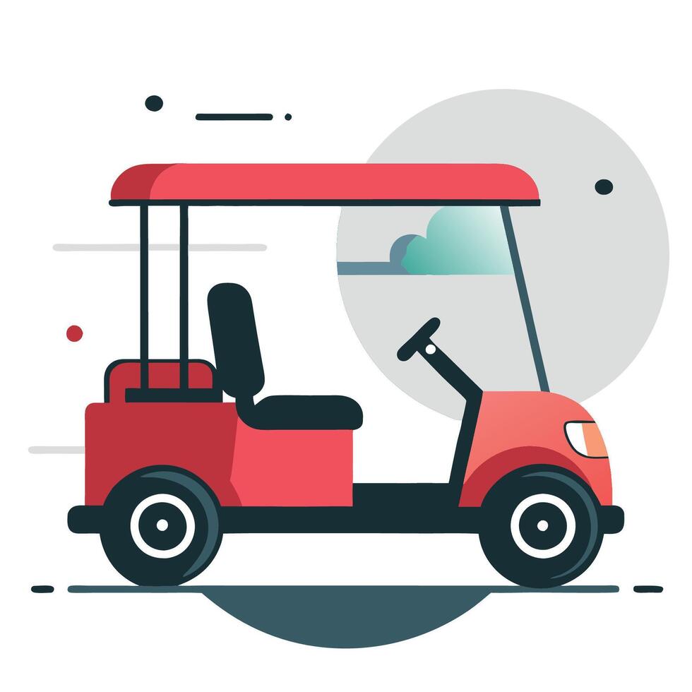Conceptual Illustration of an Innovative Electric Golf Cart Design vector