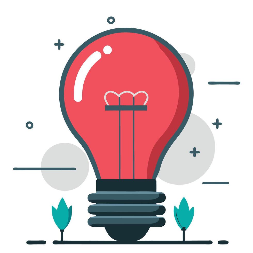 Conceptual Illustration Depicting a Bright Idea Leading to a Solution vector