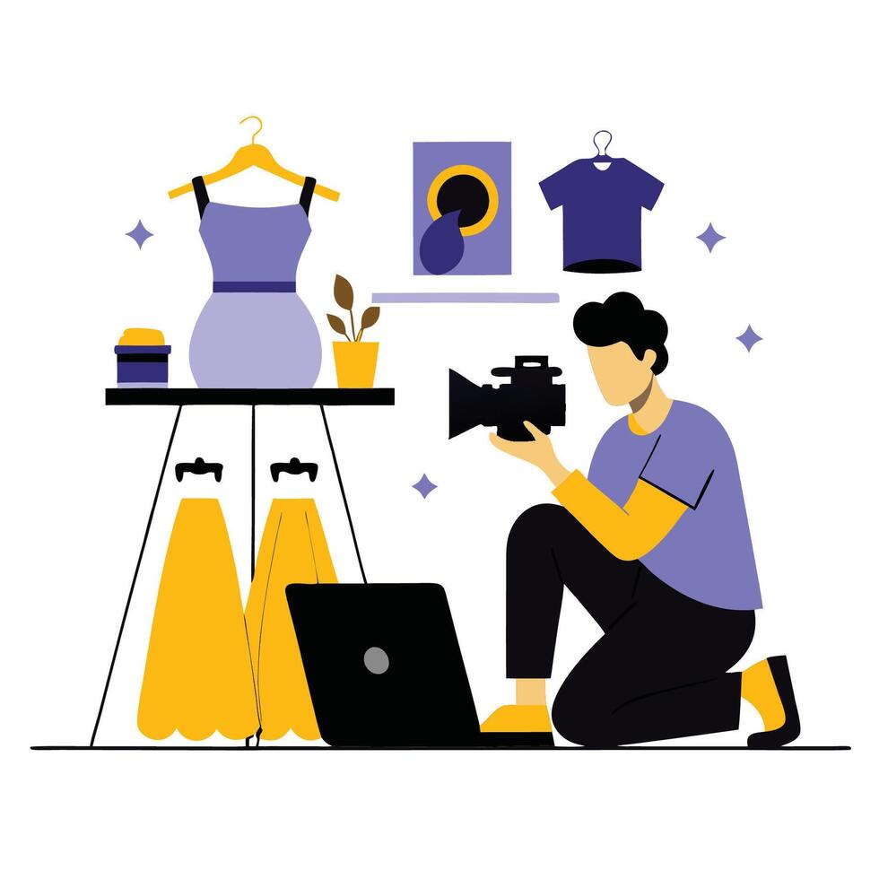 Fashion Blogging Concept A Comprehensive Guide to Illustrating Style and Trends vector