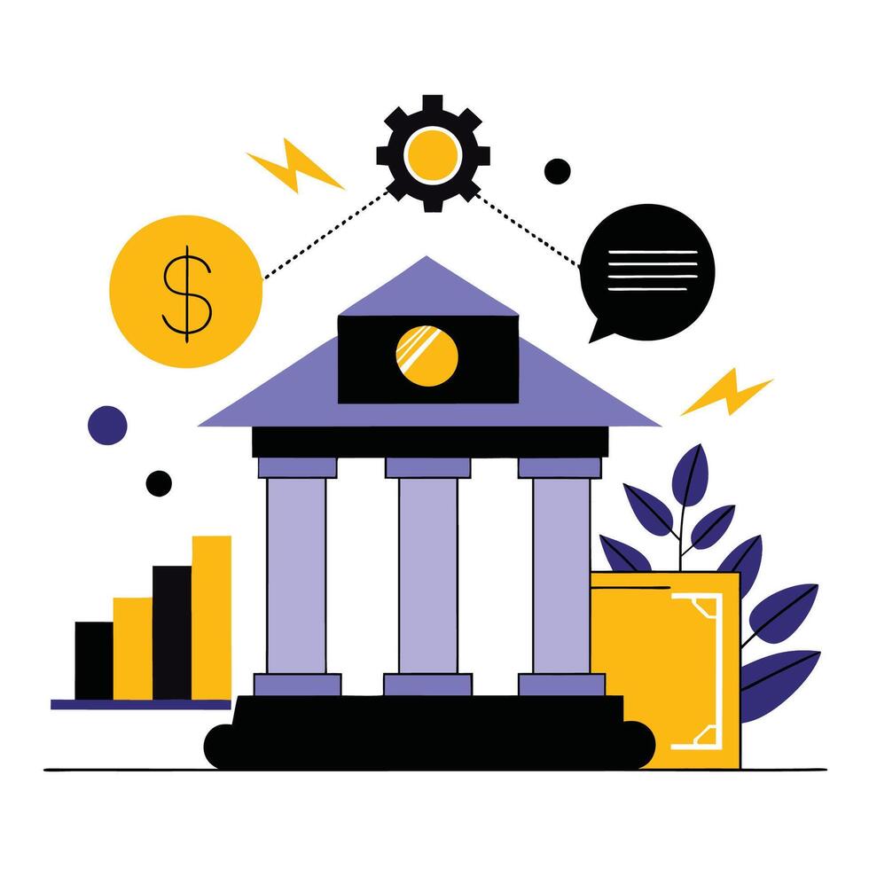Intricate Illustration of Financial Management and Investment Concepts vector