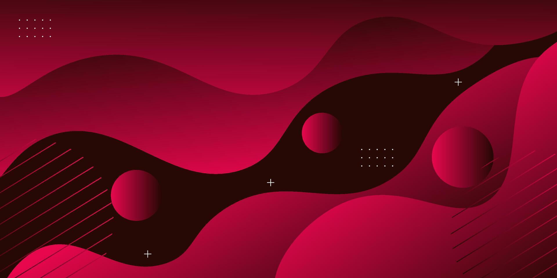 Abstract red wave geometric banner background with 3d look and simple pattern. Cool and luxury design. vector