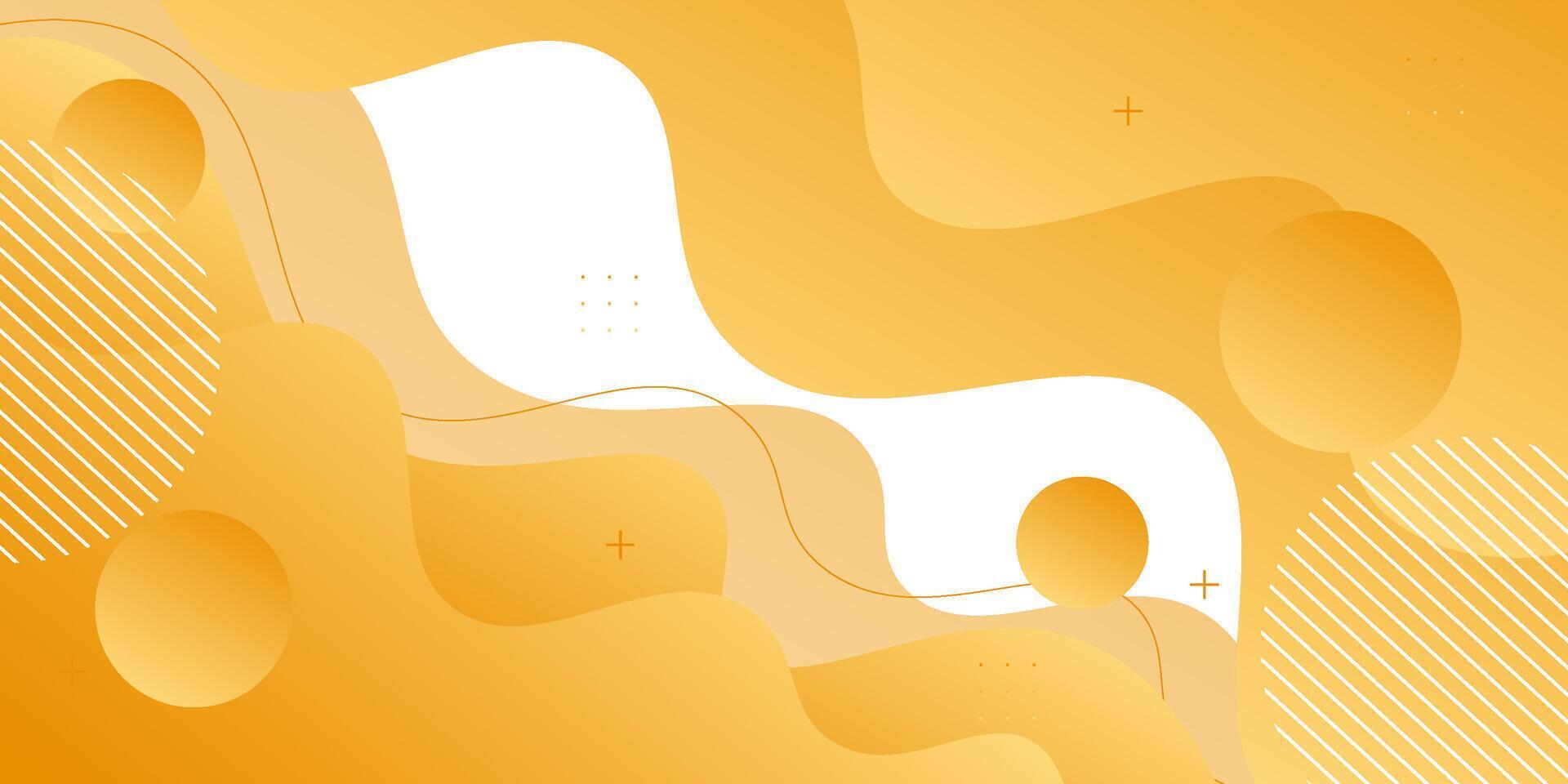 Abstract geometric gradient wave background in yellow with shadow. Modern design in yellow on bright white background for poster, banner and business card. Eps10 vector