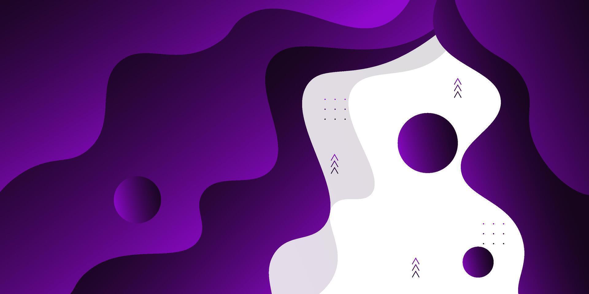 Abstract bright wave banner background with purple color combination. Creative horizontal simple pattern on white background. vector