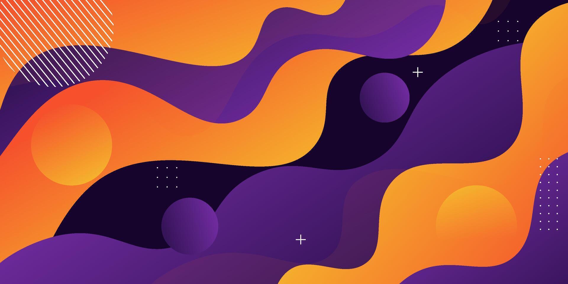 Abstract colorful orange and purple 3D wave pattern background. Trendy background design illustration. Eps10 vector