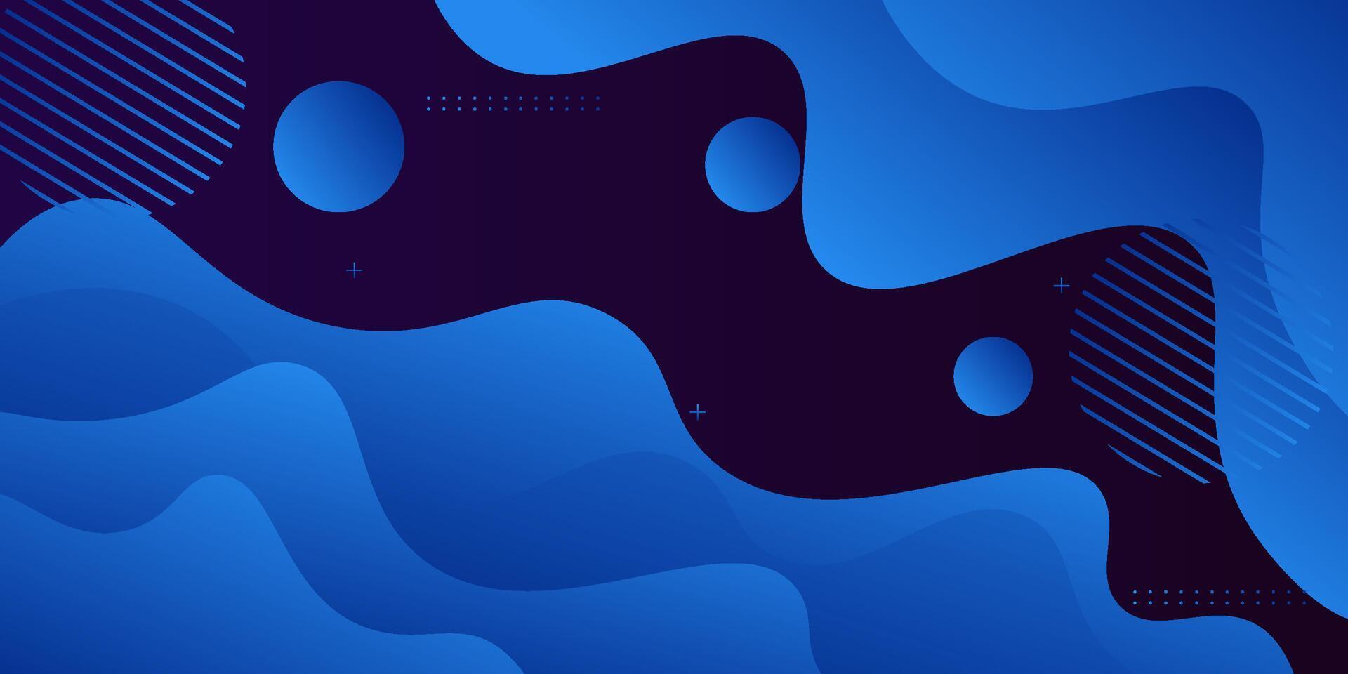 Abstract blue wave trendy 3D background. Overlapping wave layer pattern design. Eps10 vector