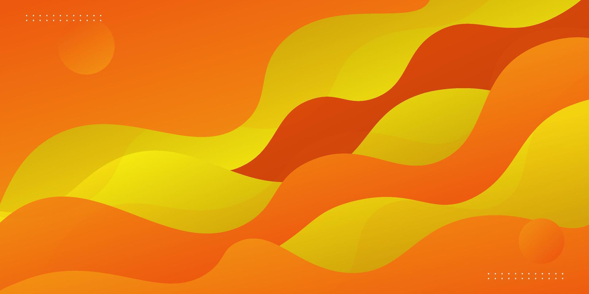 Abstract 3D colorful bright orange and yellow wave banner background. Liquid pattern design. Eps10 vector