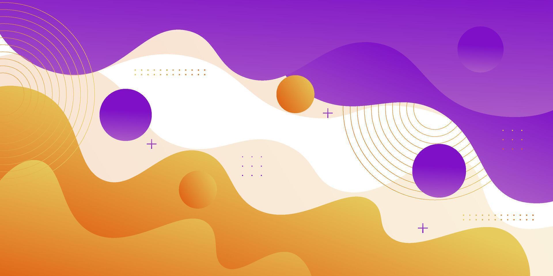 Colorful purple and orange 3D wave background. Bright colored fluid pattern. Eps10 vector