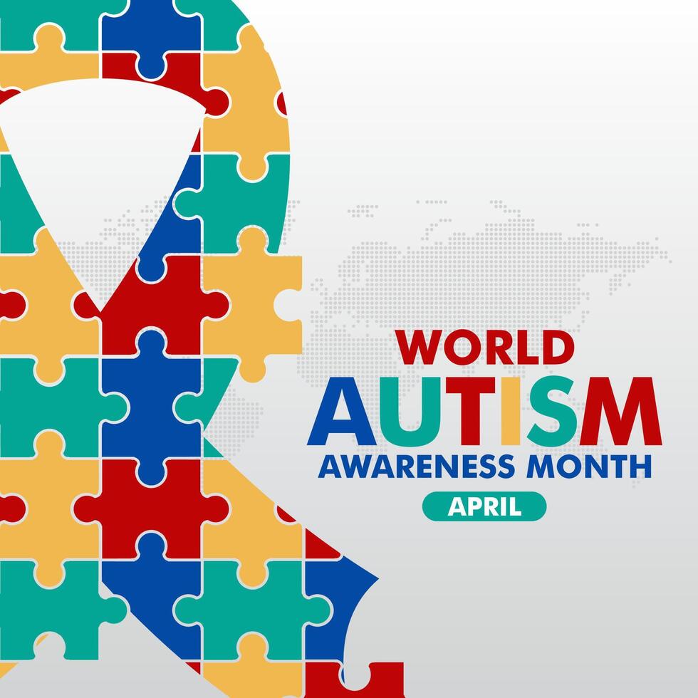 world autism awareness month background vector