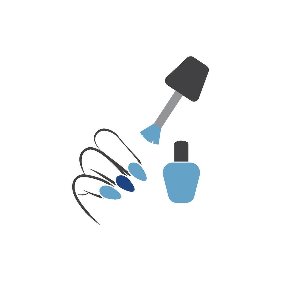 Hand with blue nail icon vector