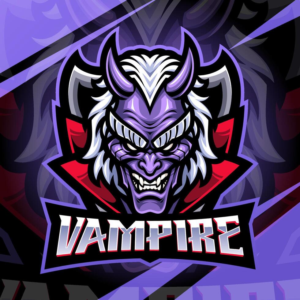 Vampire head esport mascot logo design vector