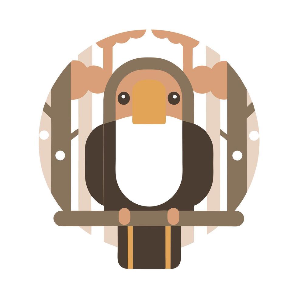 Stylized Toucan in Nature Circle vector