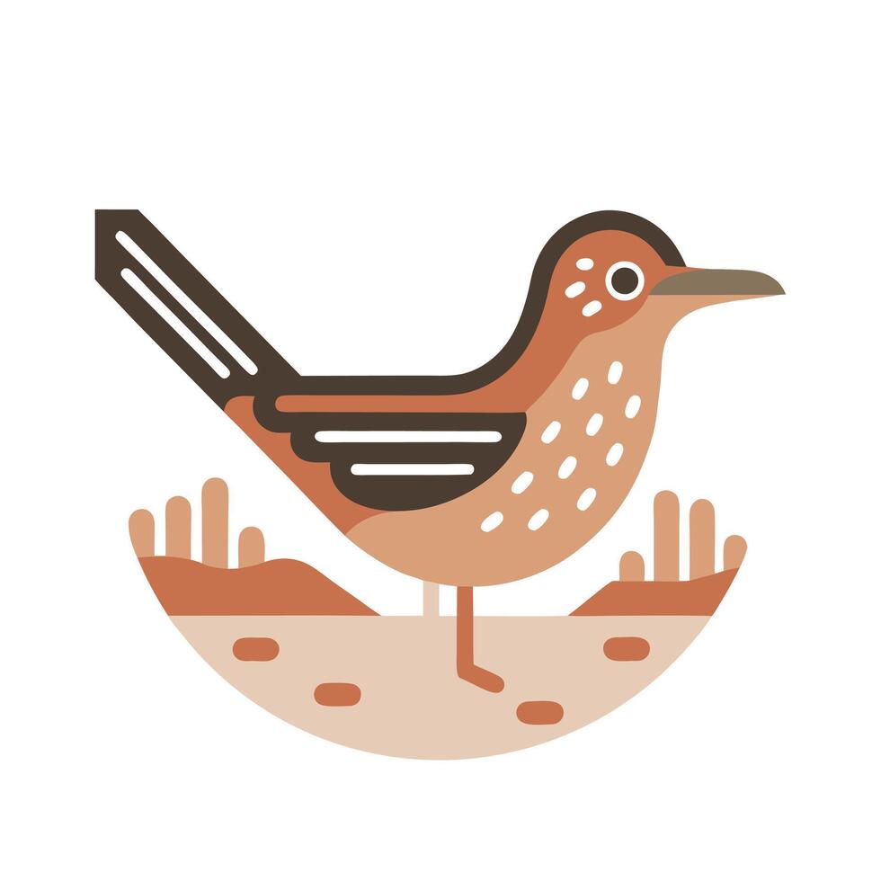 Stylized Roadrunner Illustration, Desert Bird vector