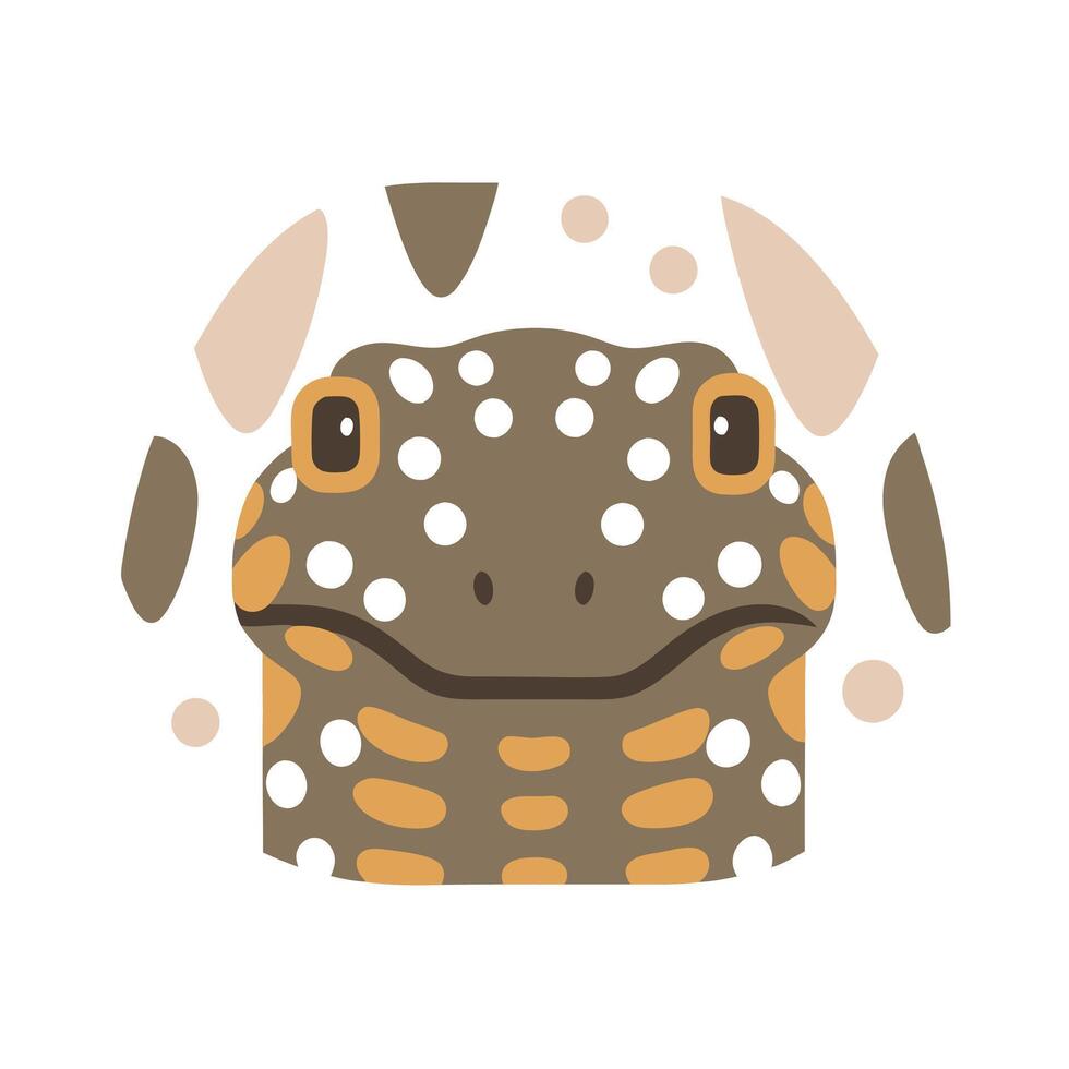 Cute Gila Monster Face Illustration vector