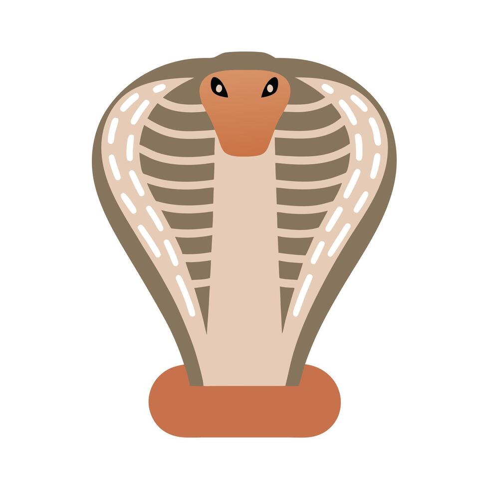 Stylized King Cobra Illustration, Flat Design vector