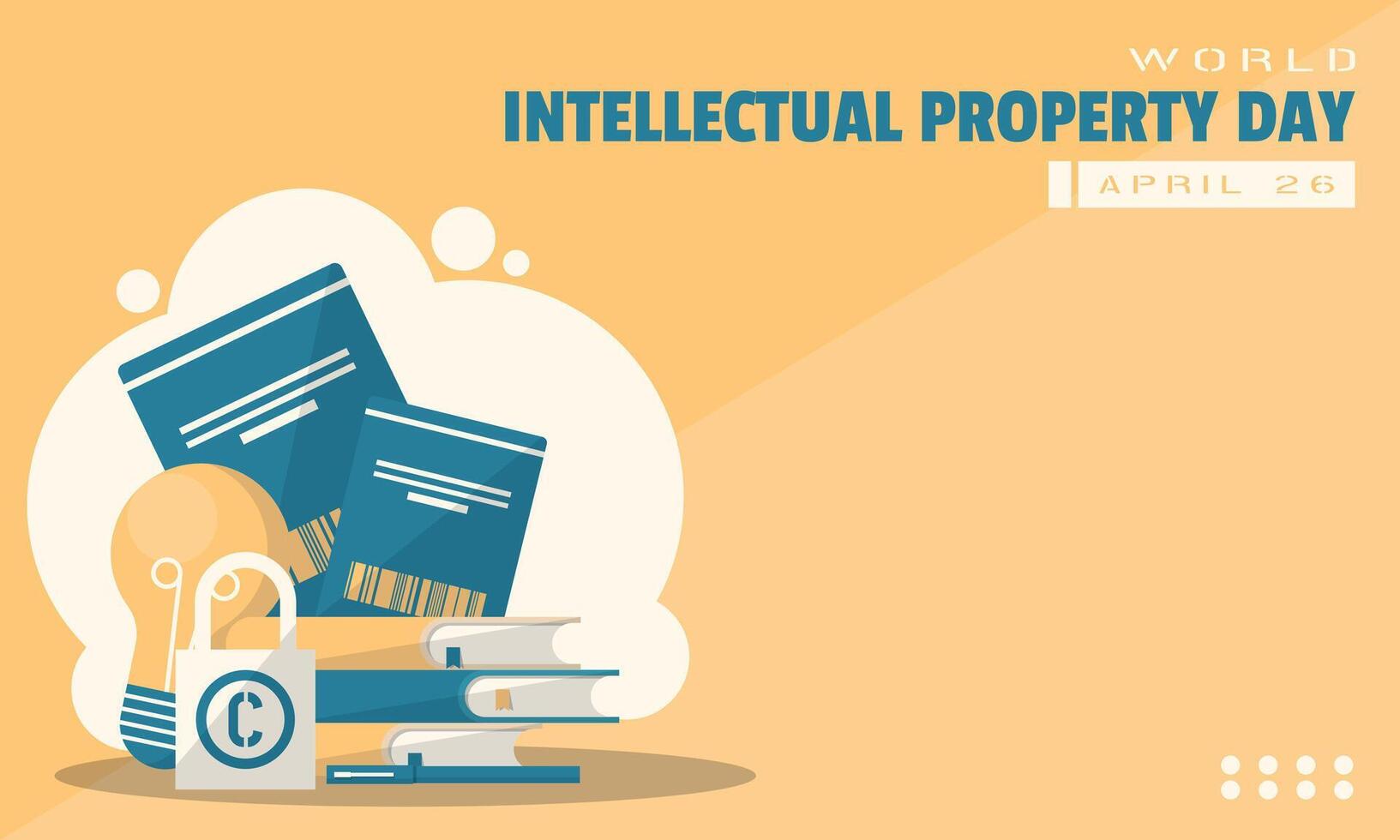 World Intellectual Property Day Template. Copyright in literary works. Copy space area vector