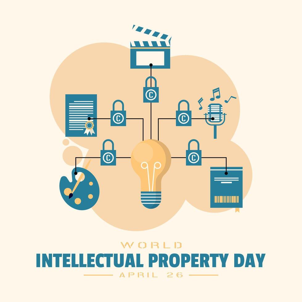 World Intellectual Property Day Poster. Copyright restrictions of a work vector