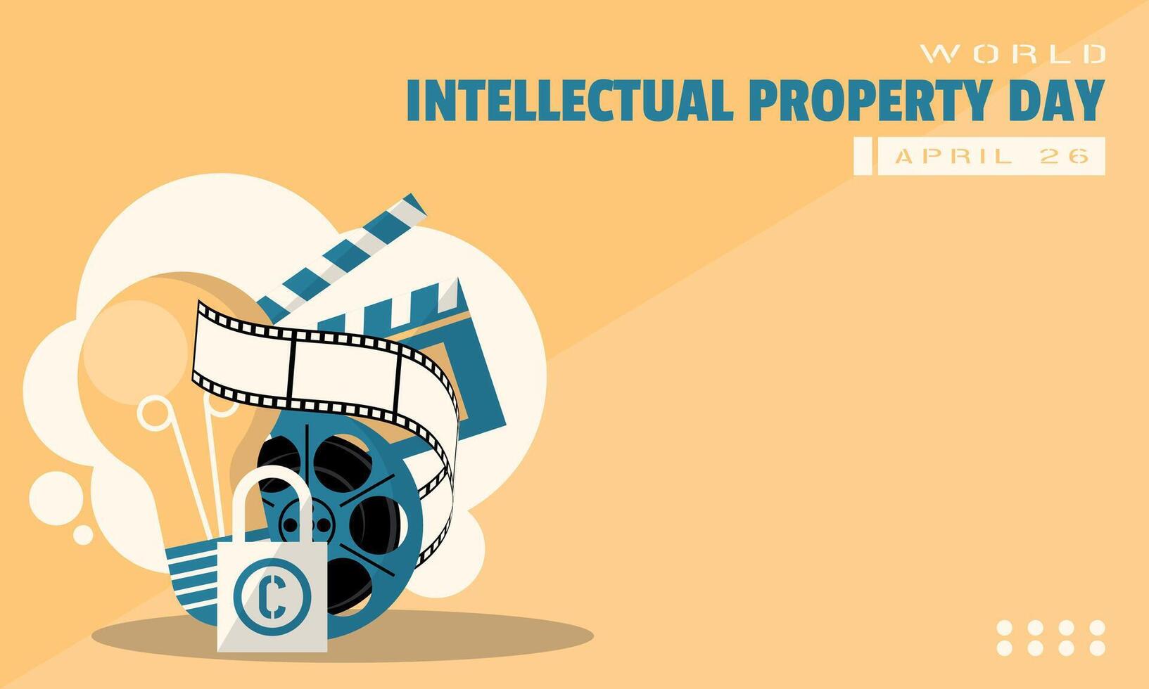 World Intellectual Property Day Template. Copyright in the film industry. Copy space area vector