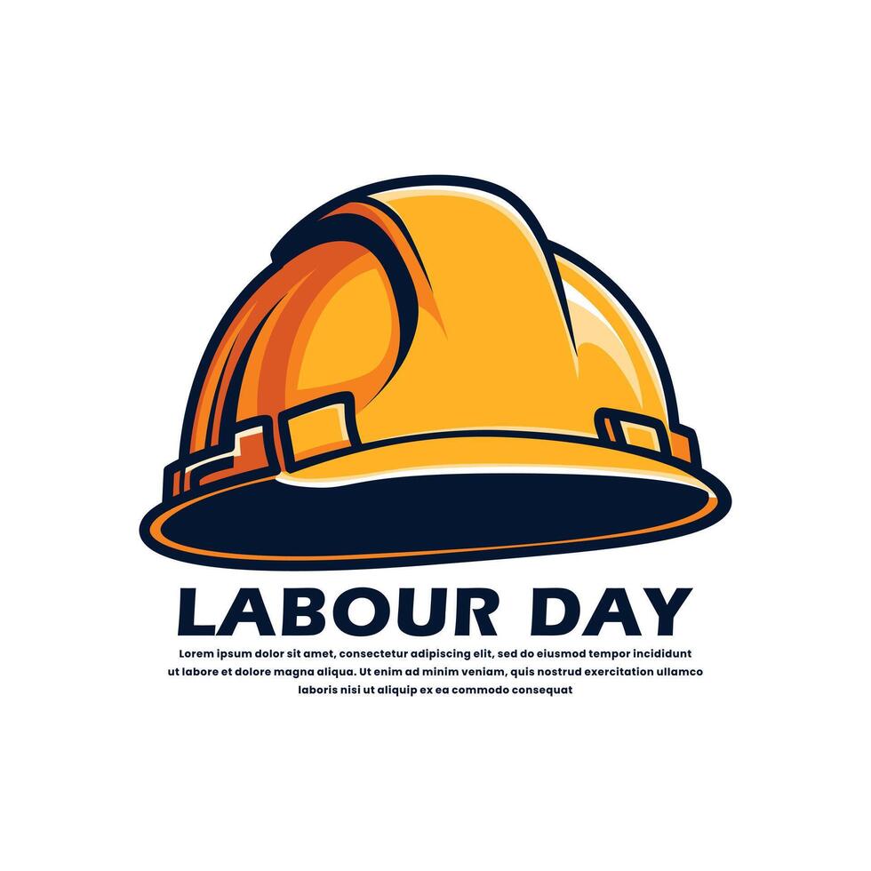 Illustration of International Labor Day. Devotion to Workers with Construction Helmets vector