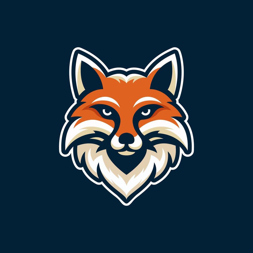 Fox head logo style concept illustration vector
