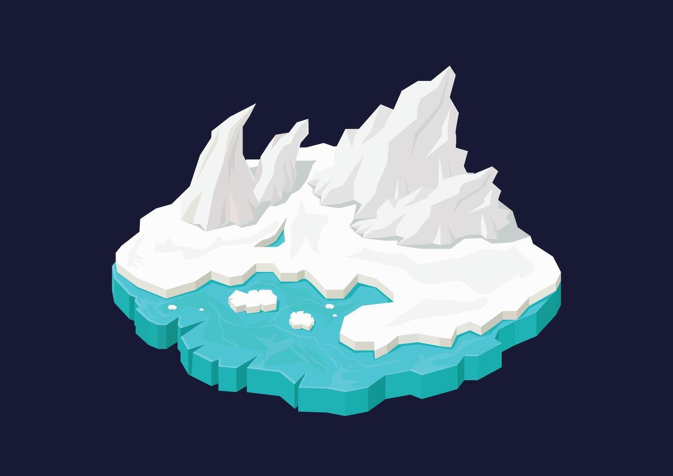 Illustration of ice crystals mountain vector