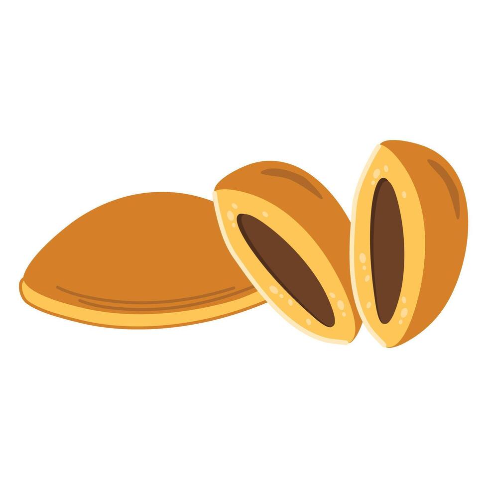 Japanese red bean sweets-Dorayaki vector