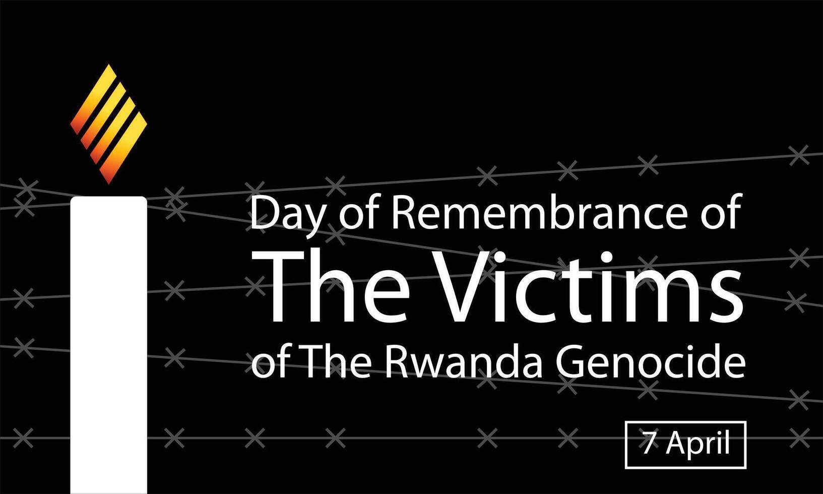 illustration graphic of flames burning from candles, featuring barbed wire, perfect for international day, the victims, the rwanda genocide, celebrate, greeting card, etc. vector