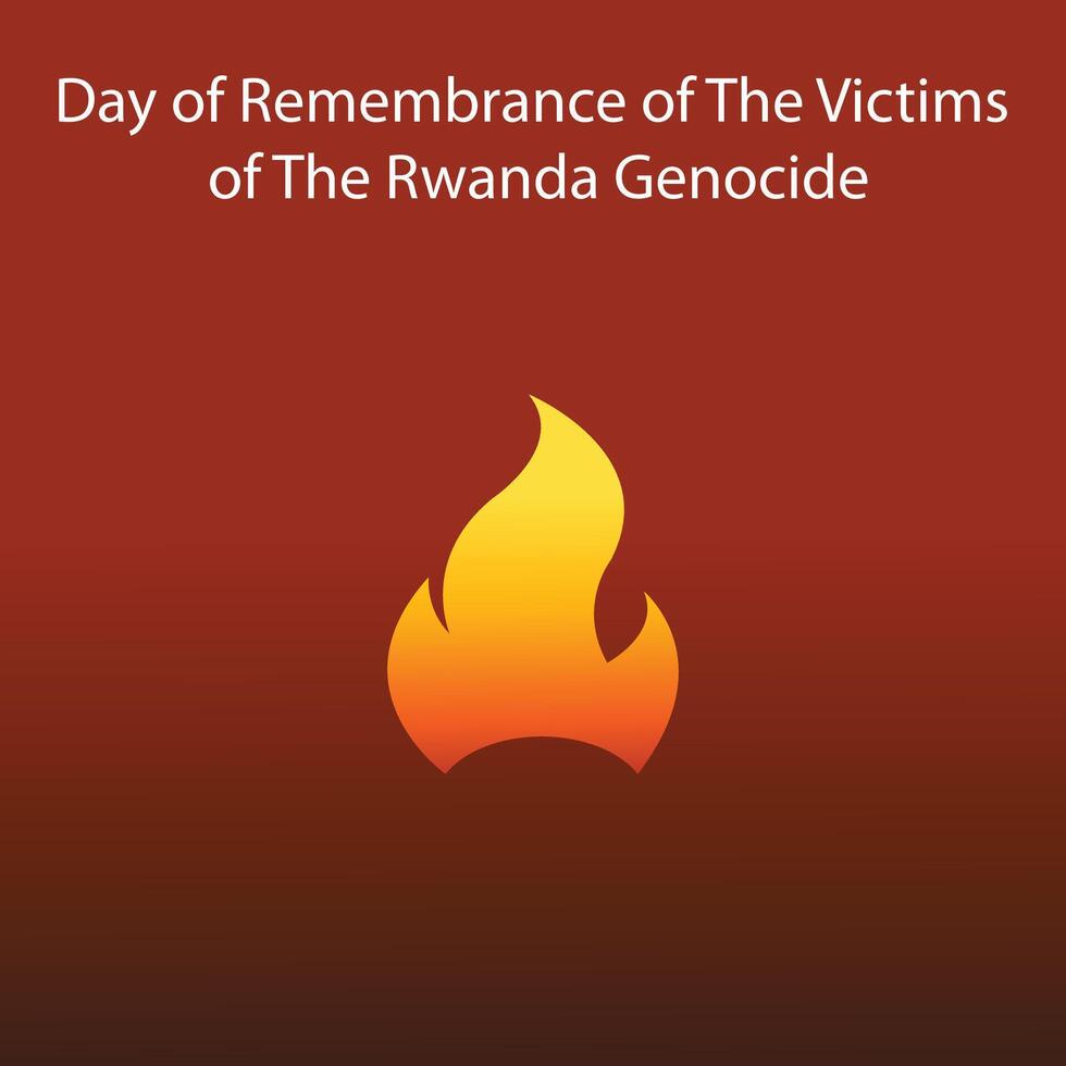 illustration graphic of fire that burns orange red, perfect for international day, remembrance, the victims, the rwanda genocide, celebrate, greeting card, etc. vector