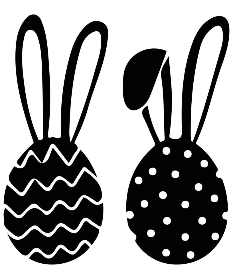 Easter Eggs Rainbow Icon with Bunny Ears vector
