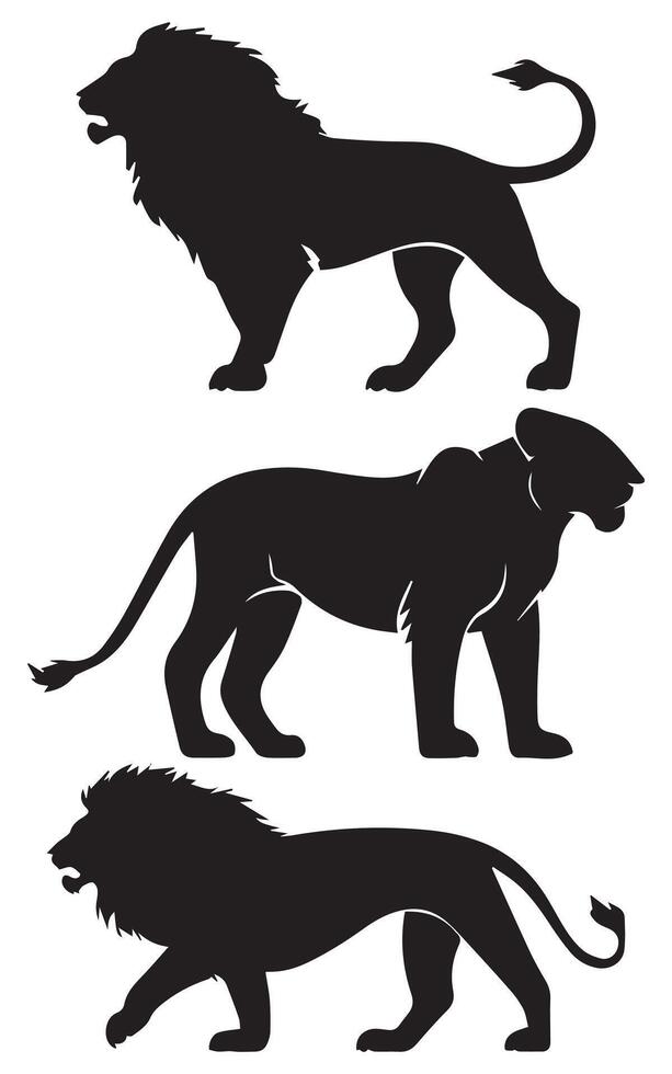 Lion Silhouette Majestic Wildlife and Safari vector