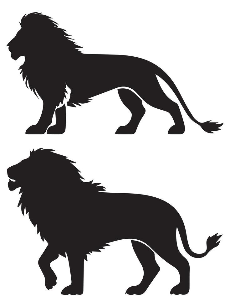 Lion Silhouette Majestic Wildlife Safari vector