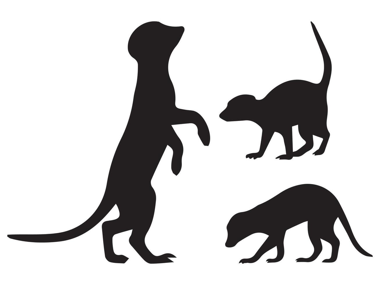 Meerkats Silhouette Illustration vector