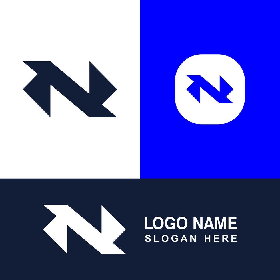 Simple letter N shape. Logo for business sign. vector