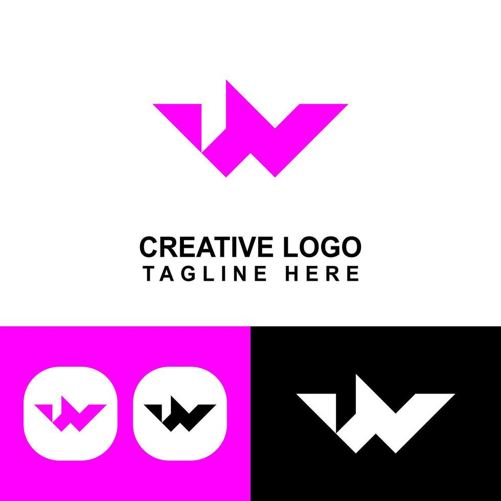 Creative W logo template for business sign. vector