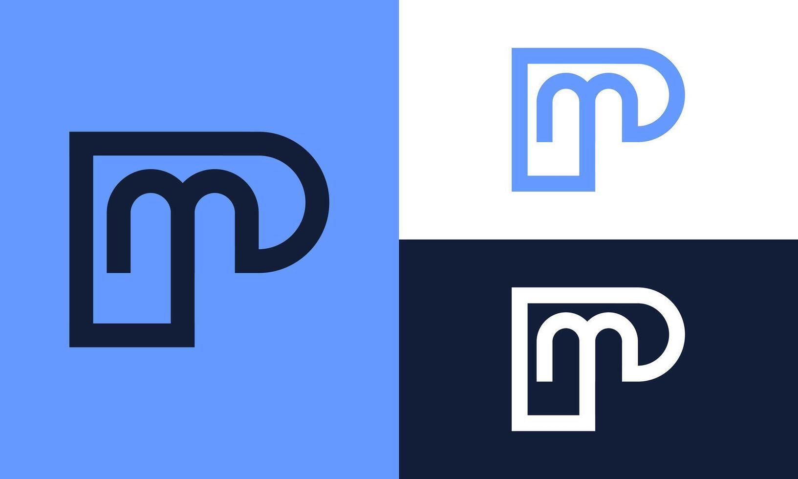 Simple MP or PM logo. vector