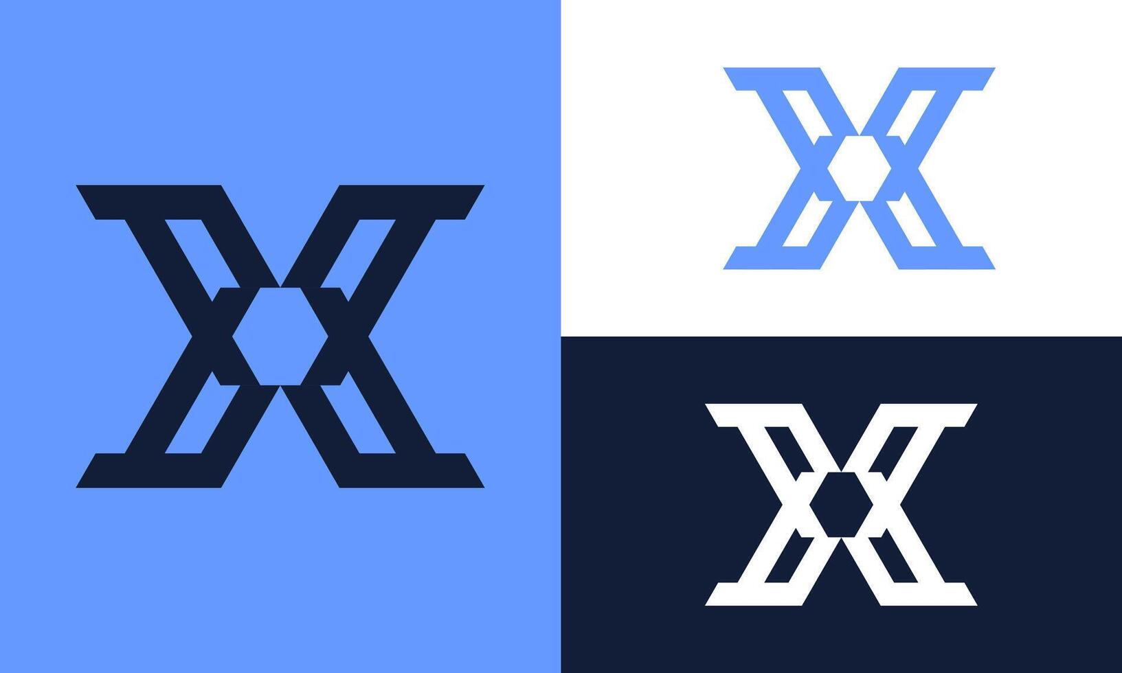 Monogram X logo art. vector