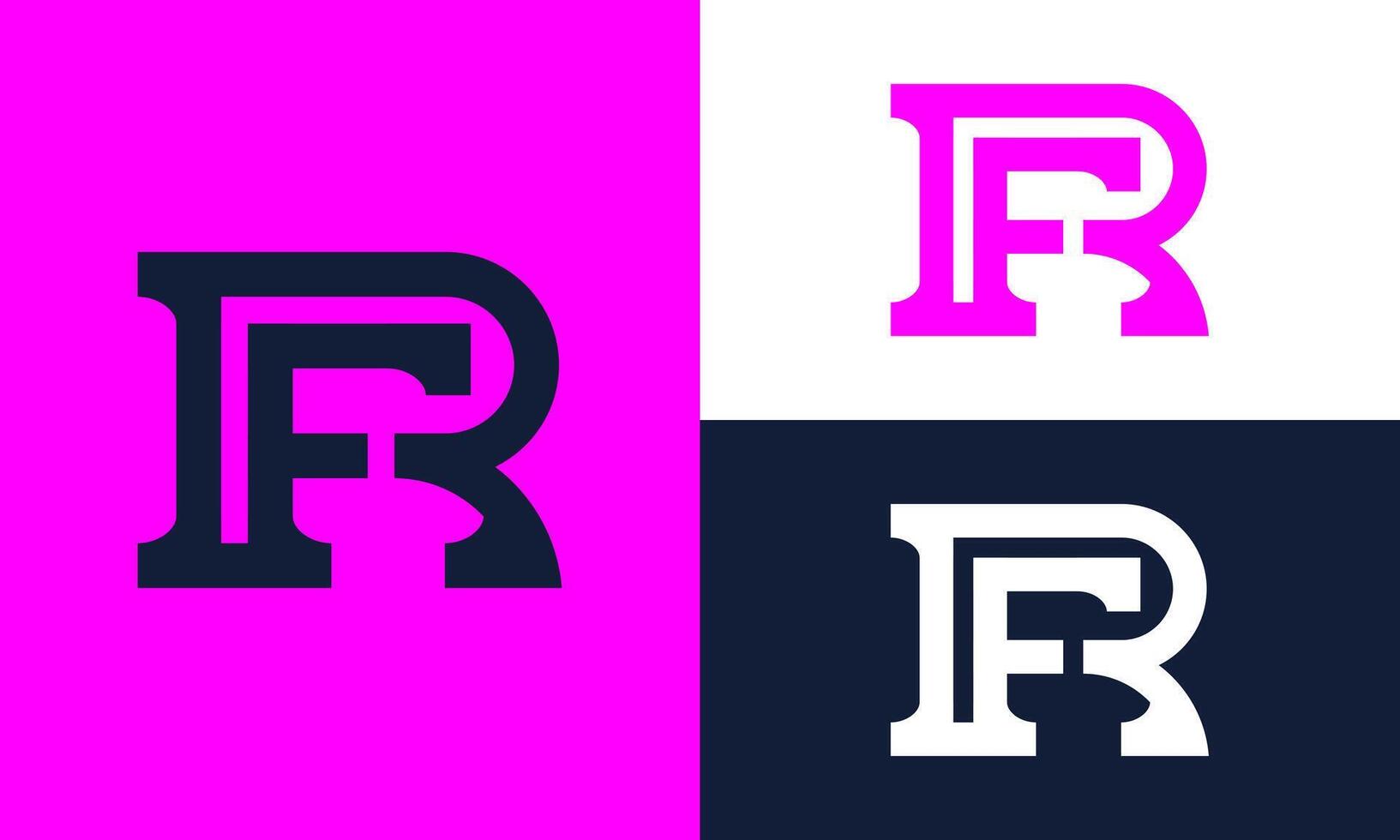 Simple RF shape logo. vector